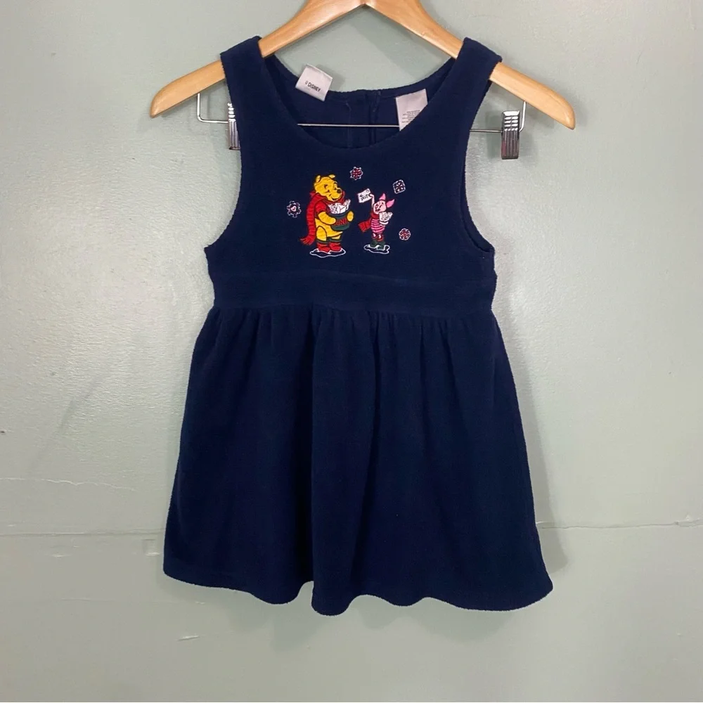 Disney VTG Winnie The Pooh Fleece Dress Vintage‎ Size 6 6X